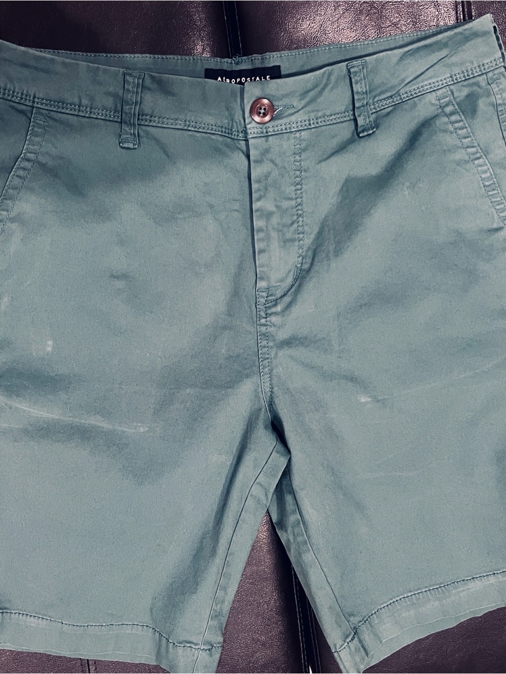 Aeropostale Men's Teal Green Flat Front Shorts